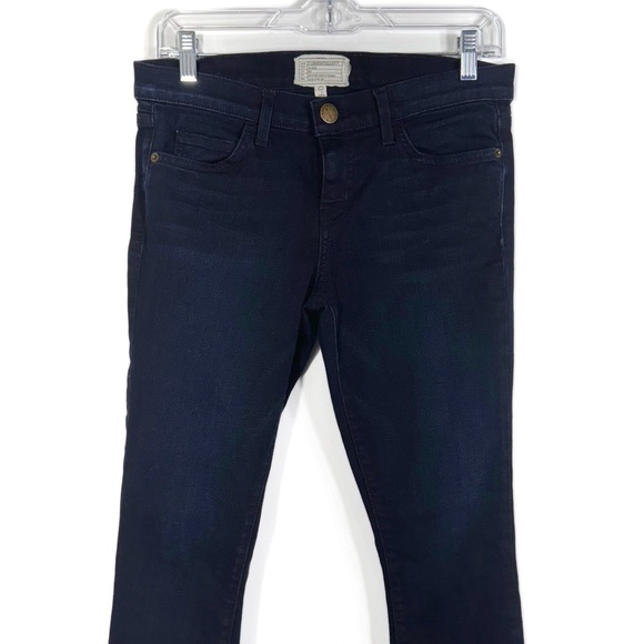 Current/Elliott Navy Blue Dark Wash Cropped Ankle Skinny Jeans Size 28 - Picture 7 of 11